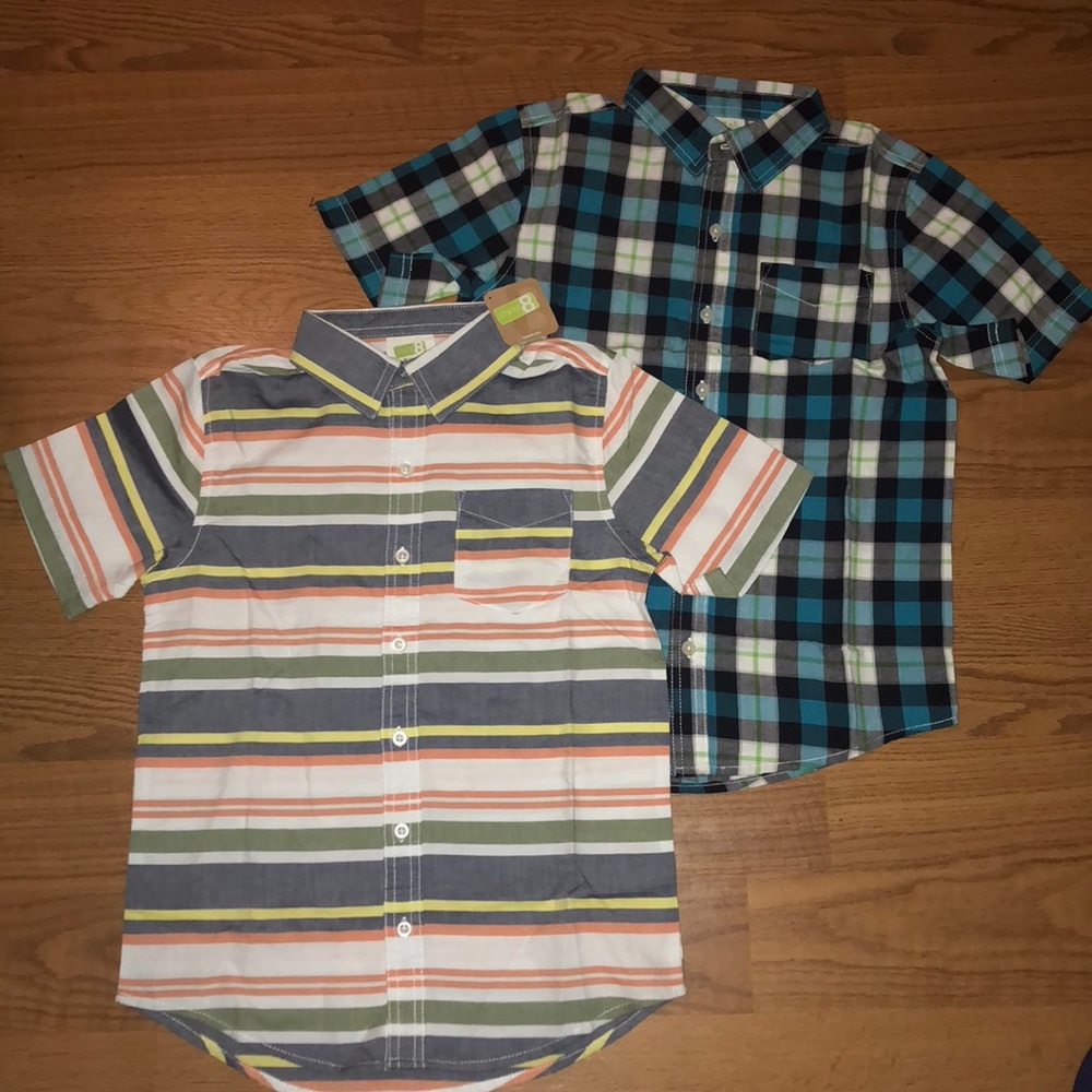 NWT Crazy 8 Boys Button Up Bundle SZ.7/8